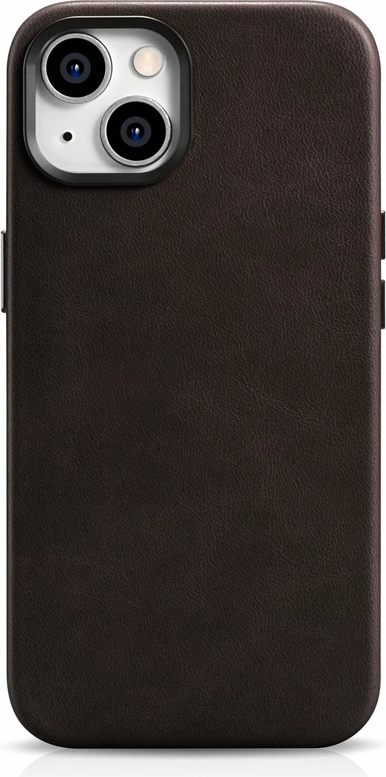 Mbështjellës iCarer Oil Wax Premium për iPhone 14 Plus, lëkurë natyrale, MagSafe, Kafe