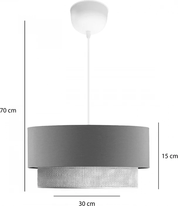 Dritë tavani Sombre, ngjyrë gri-verdhë, D30x15cm