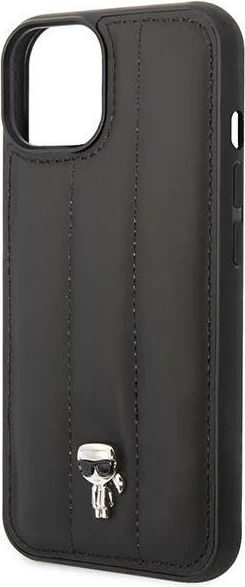 Mbështjellës Karl Lagerfeld KLHCP14MPSQPK për iPhone 14 Plus, hardcase, Puffy Ikonik Pin, e zezë