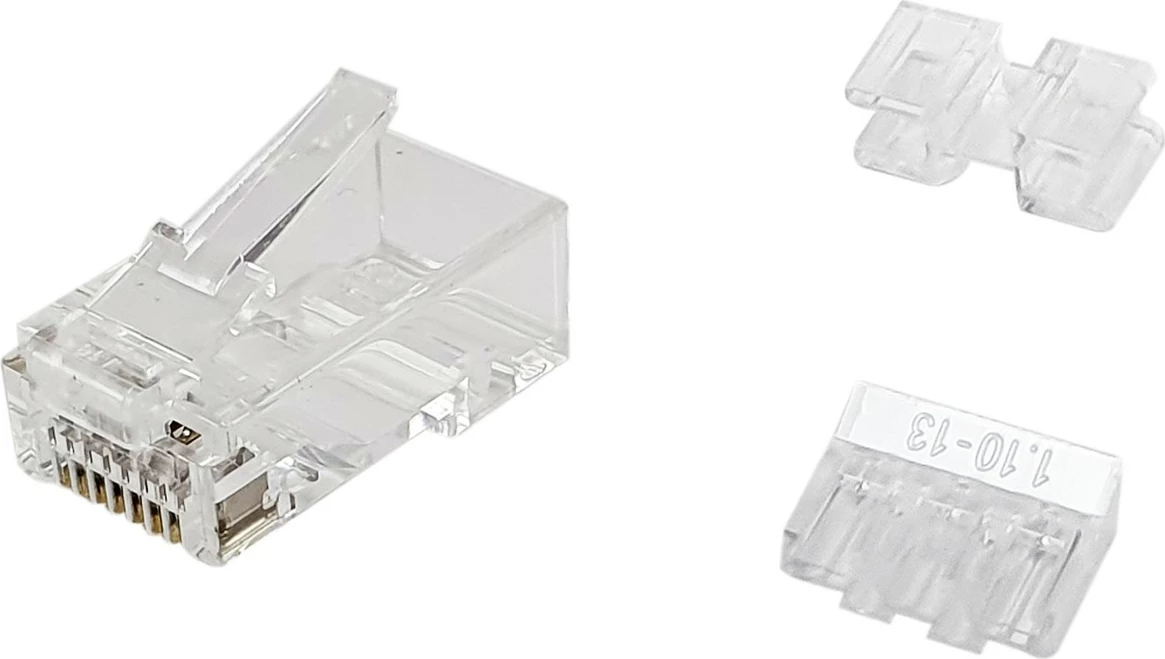 Stecker rrjeti EQUIP RJ45 Cat6A, 100 copë, transparent