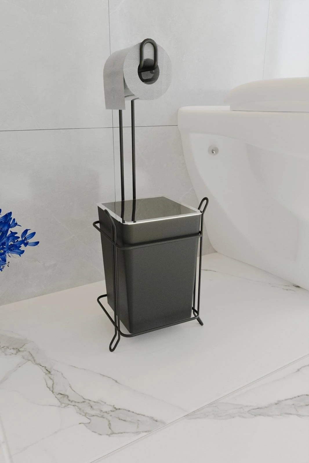 Mbajtës letre tualeti Hermia, i zi, SB423-B