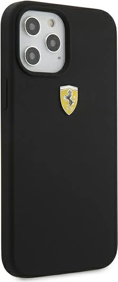 Mbështjellës Ferrari FESSIHCP12LBK për iPhone 12 Pro Max 6.7", silikon, zi