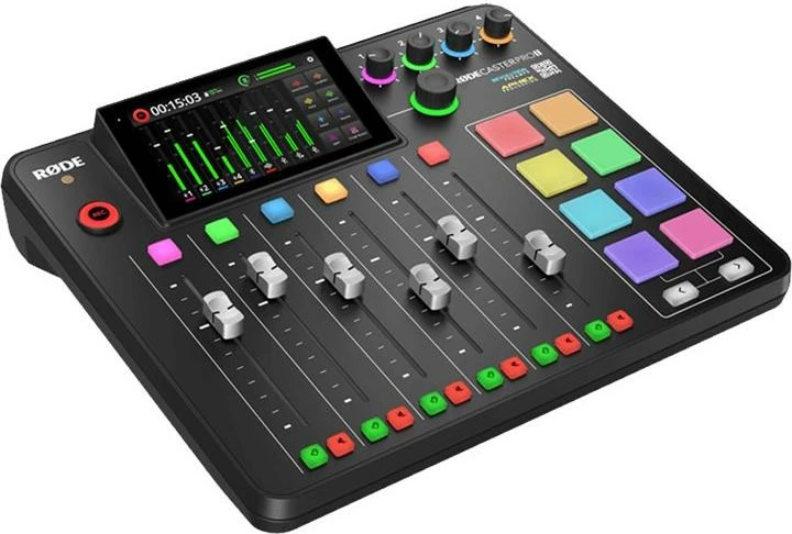 konsolë prodhimi audio, RØDE RodeCaster Pro II, për streaming dhe podcast, e zezë