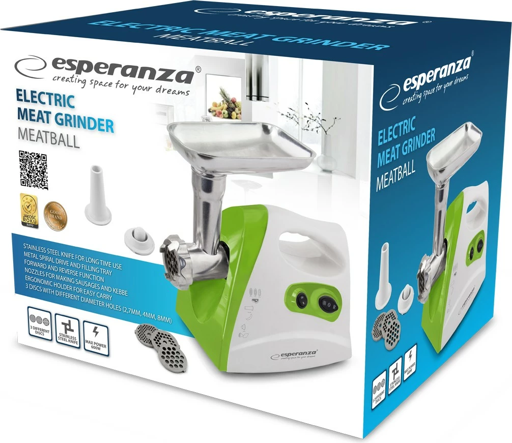 Mulli mishi Esperanza EKM012G, 600W, Gjelbër/Bardhë