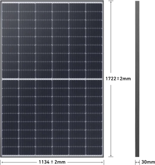 Sistem solar për ballkon Anker SOLIX RS40 415W (1x panel) mikroinvertor 600W/800W Wi‑Fi IP67, set 1 copë, e zezë