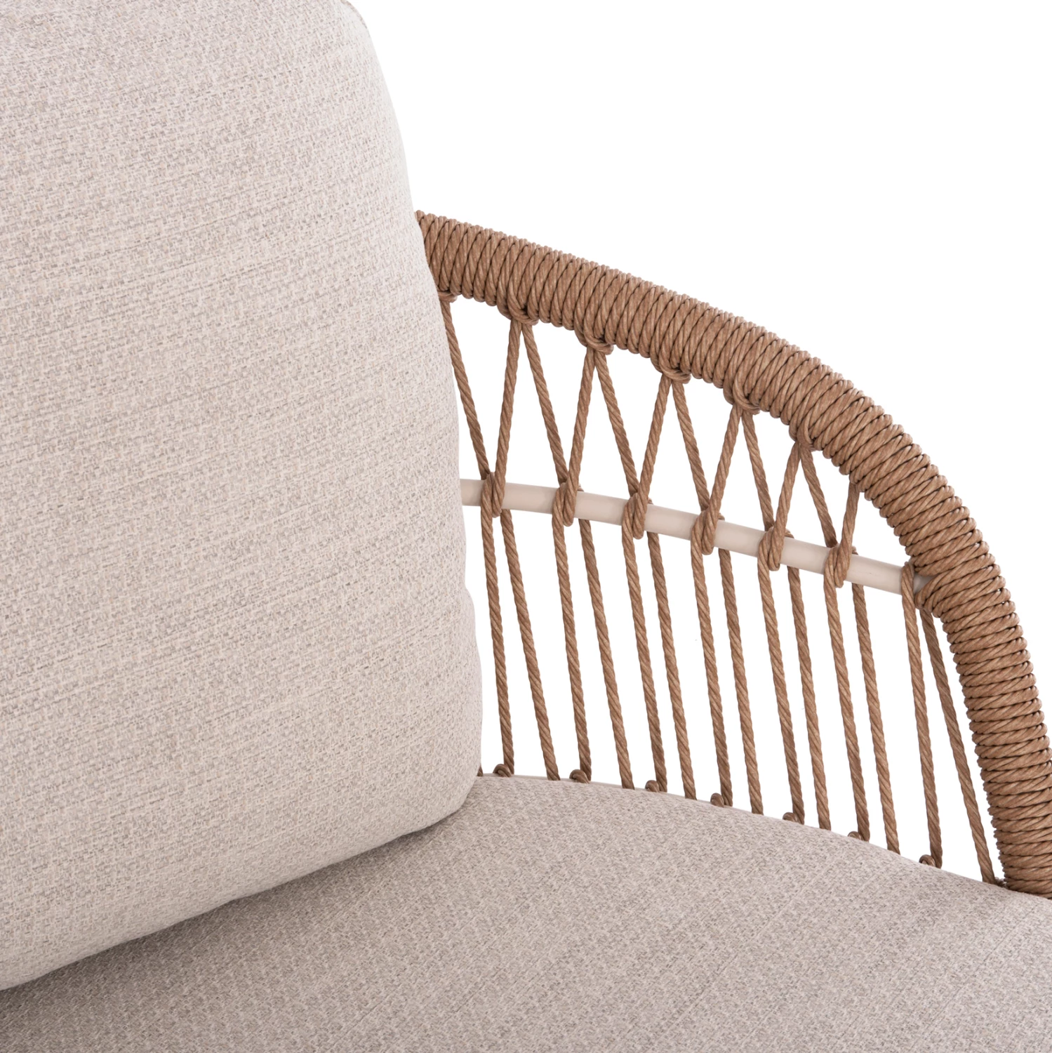 Krevati i jashtëm për dy persona Quantum, alumin, ratan sintetik, ngjyrë bezhë/krem, 162x148x97cm