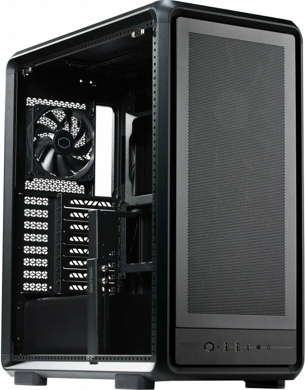 Kasë Cooler Master MasterFrame 500 Mesh MF500M-KHNN-S00, midi tower, ATX/E-ATX, 2x200mm + 1x120mm ventilatorë, USB 3.2 Type-C, e zezë