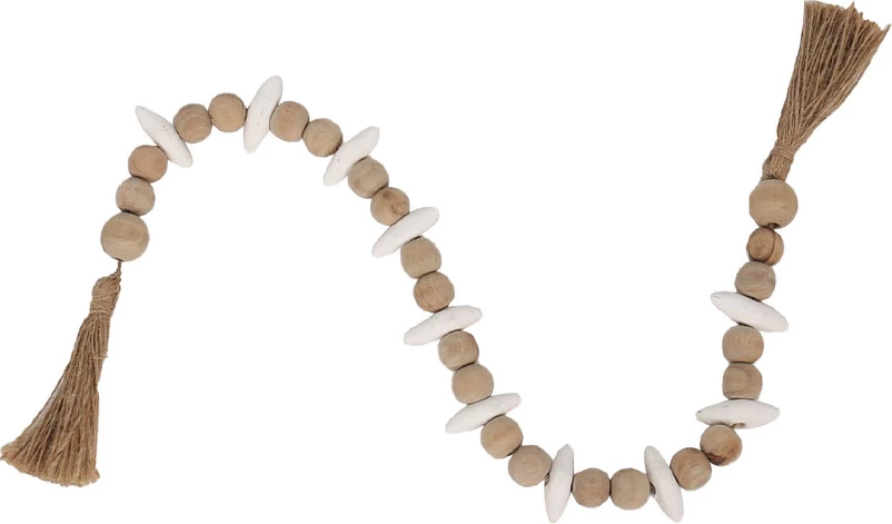 Rruza dekorative Sikinos, MDF, litar, e bardhë-bezhë, 4.5x2.5x80cm