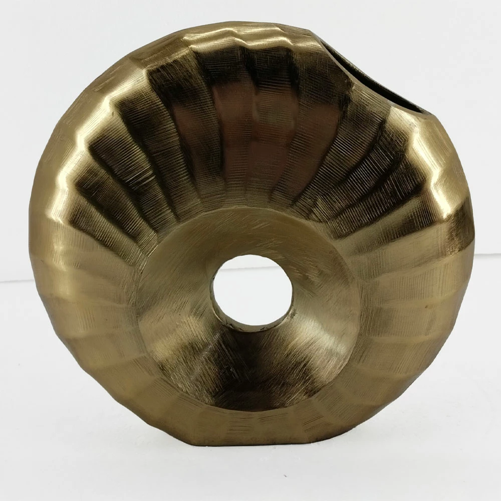 Vazo dekorative DIONE, alumin, ngjyrë ari, 30x8x28cm