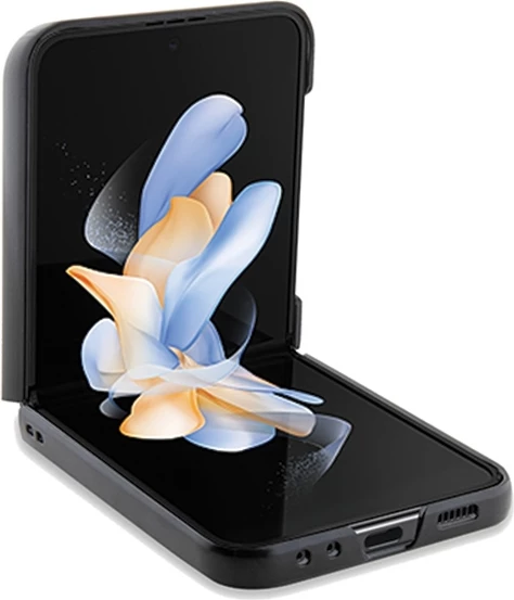 Mbështjellës BMW Leather Hot Stamp për Samsung Galaxy Z Flip 5, i zi