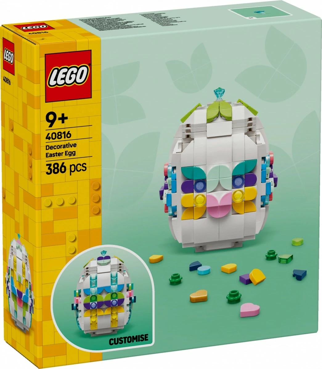 Set ndërtimi, LEGO, 40816 Decorative Easter Egg, 386 pjesë, plastikë, moshat 9+, multingjyrësh