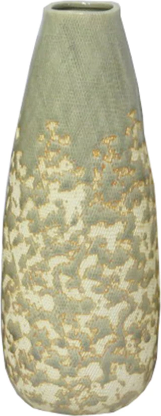 Vazo dekorative, ngjyrë mente, qeramike, 14x14x34cm