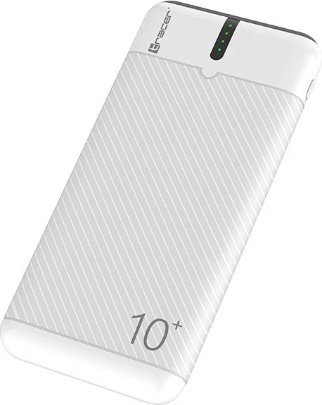 Power bank Tracer EnerGo 10000mAh 5V/2A 2x USB-A + USB-C 37Wh bardhë-zi kabllo USB-C në set