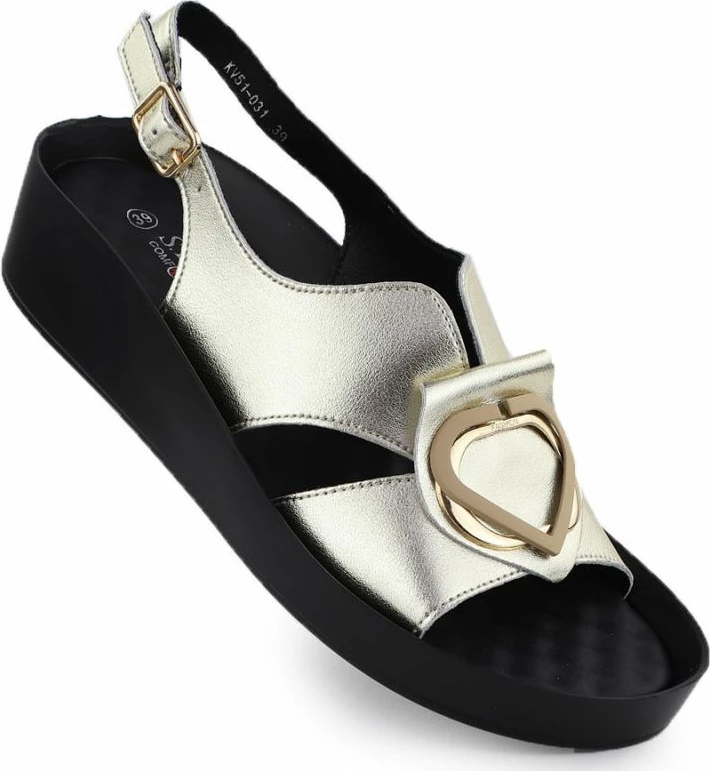 Sandale platforme femra S.Barski KV51-031, të arta