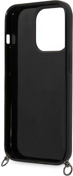 Mbështjellës Karl Lagerfeld KLHCP14XSTSTP për iPhone 14 Pro Max, hardcase, me rrip, rozë