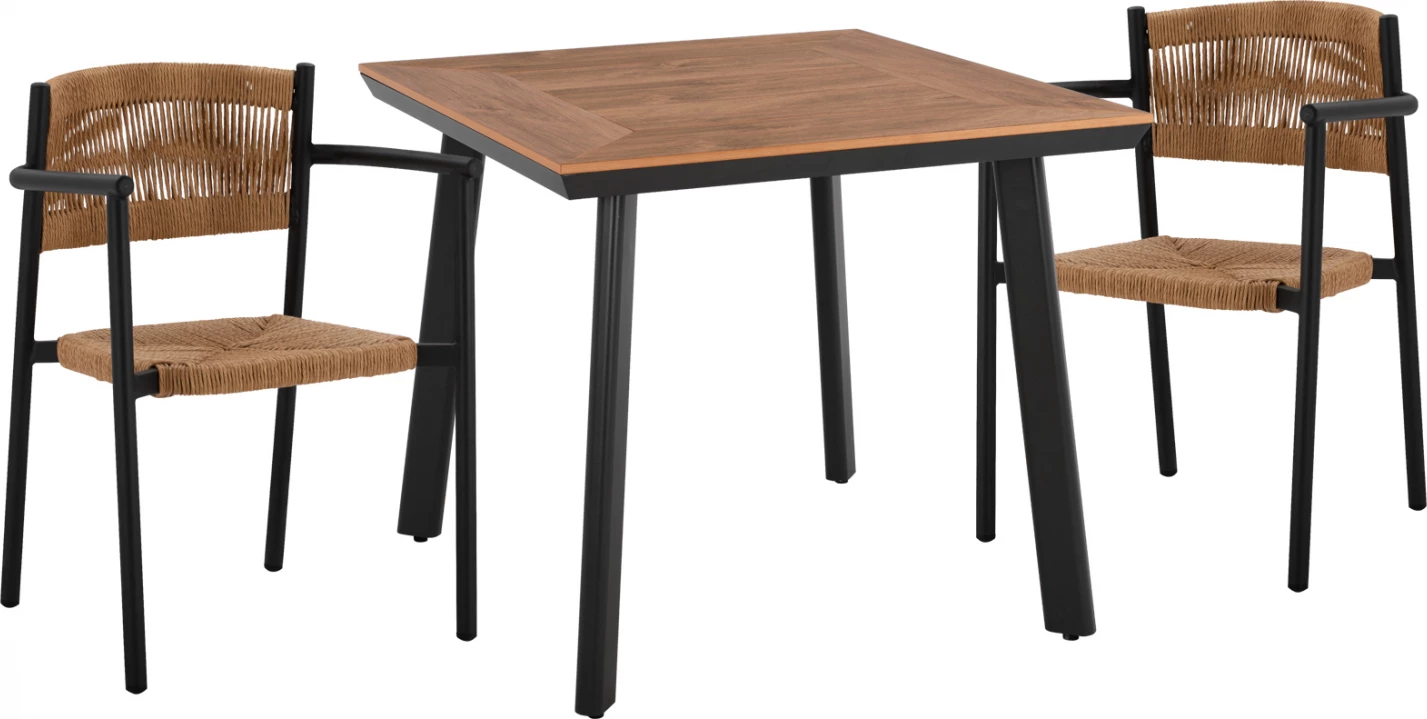 Set kopshti tavolinë 5563.02 & karrige 5786.02, 3 pjesë, polywood/litar