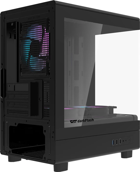 Kasë Darkflash DB330M v2, me 3 ventilatorë, e zezë