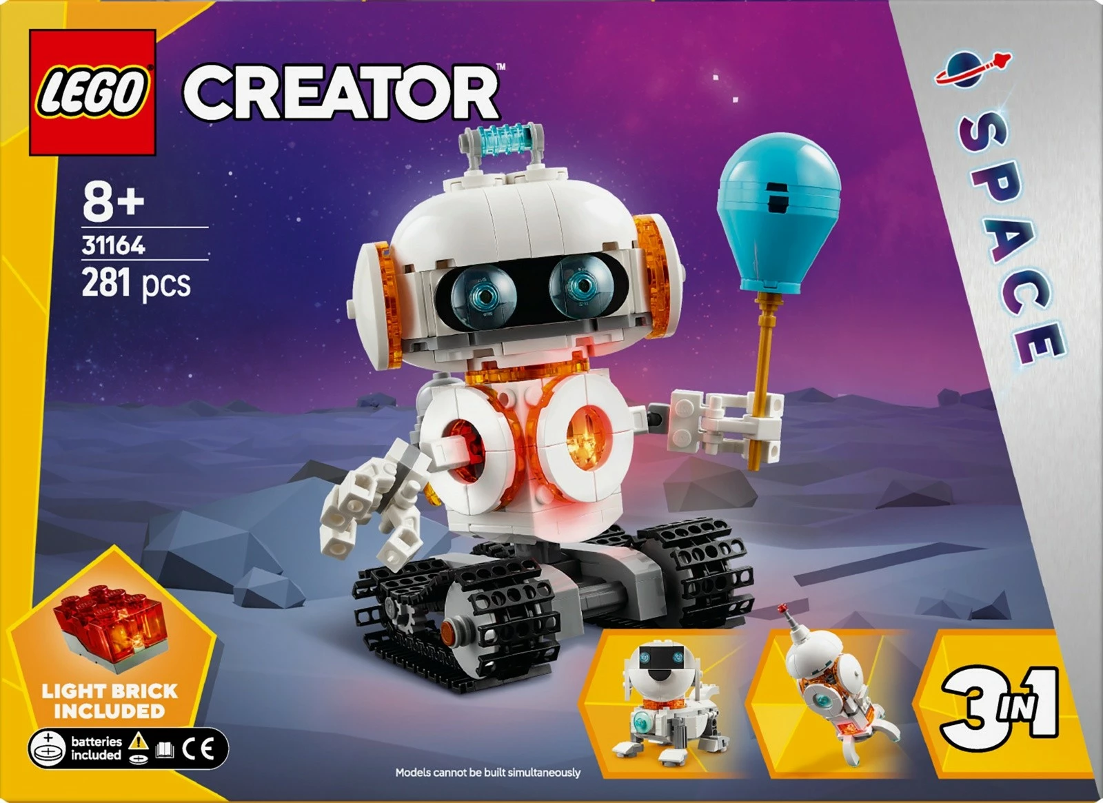 Set ndërtimi LEGO Creator 3-in-1 Cosmic Robot 31164, 281 pjesë