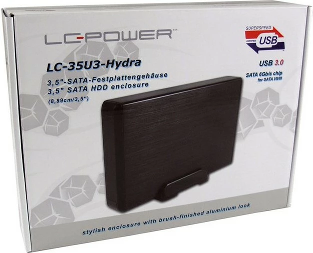 Kasë LC-Power LC-35U3-HYDRA, 3.5", USB 3.2, e zezë