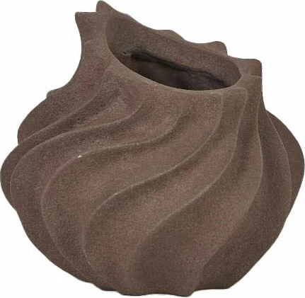 Vazo RUST, ngjyrë kafe e errët, 18.1x18.1x16.5cm, rrëshirë