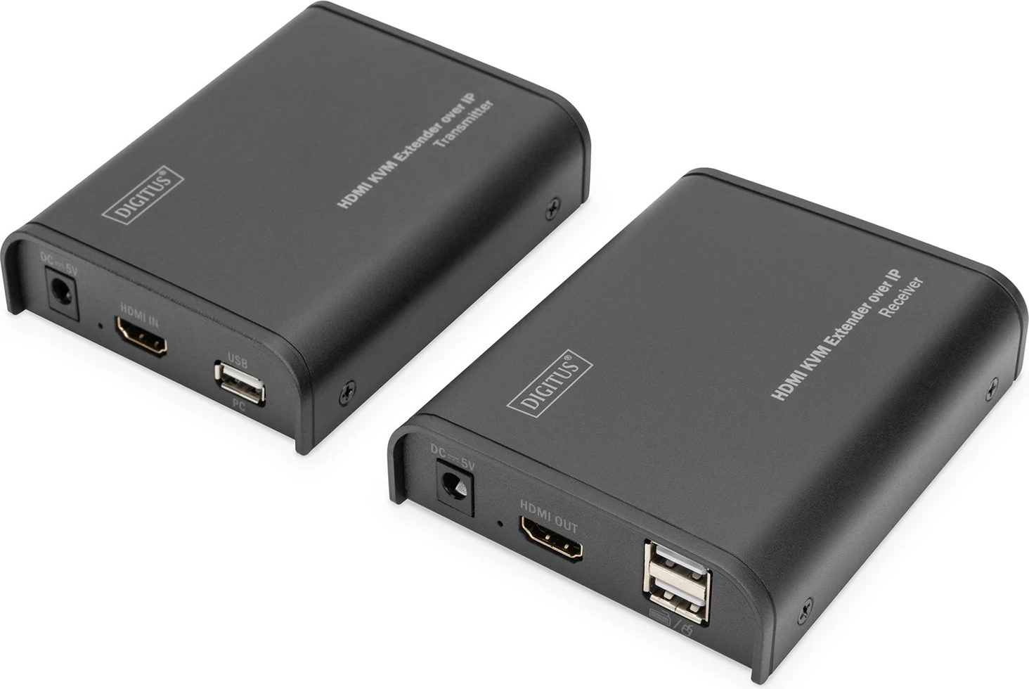 Set HDMI KVM IP Extender Digitus, DS-55202, Alumini