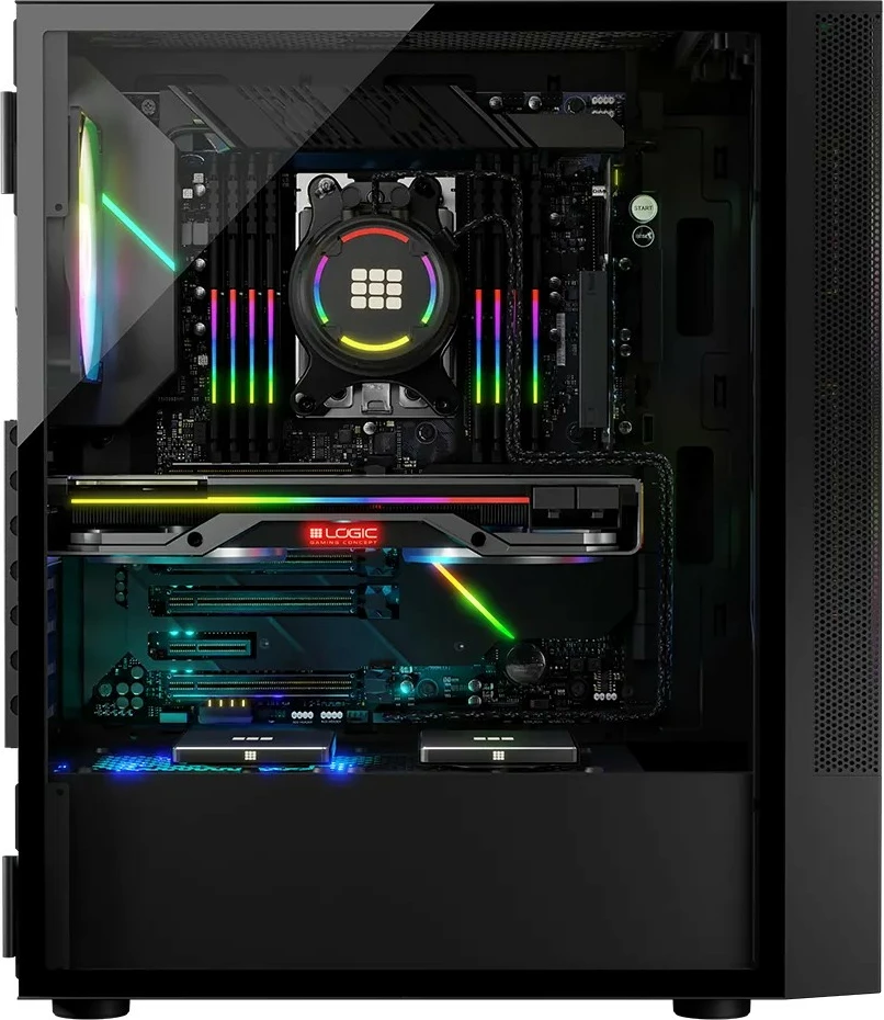 Kasë Logic Concept Arya ARGB, Midi Tower, ATX, e zezë