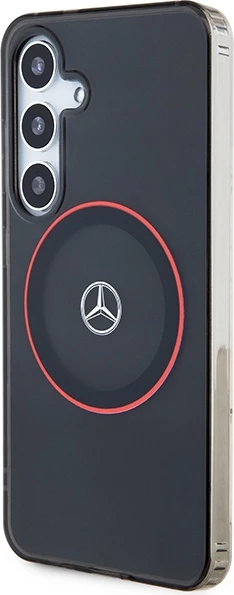 Mbështjellës Mercedes Double Layer W Red MagSafe për Samsung Galaxy S24, i zi