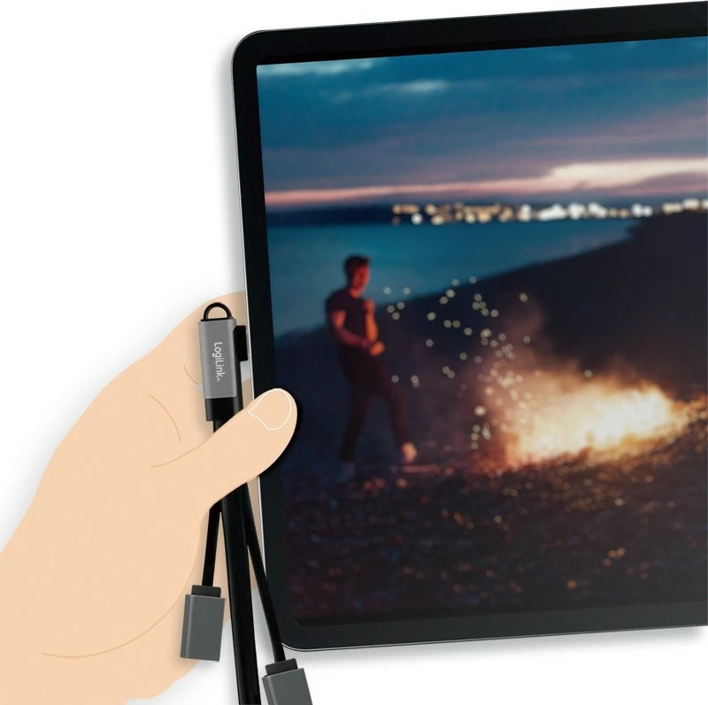 Hub USB LogiLink UA0361, 3x USB-A, USB-C, 0.15m, zi/gri