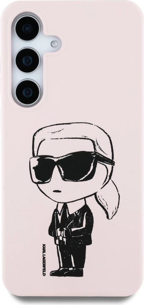 Mbështjellës Karl Lagerfeld Silicone Graffiti Ikonik me MagSafe për Samsung Galaxy S25, rozë