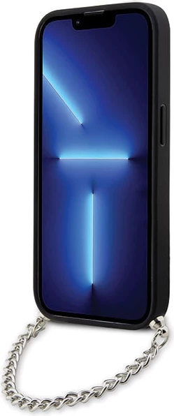 Mbështjellës Karl Lagerfeld KLHCP14LSACKLHPK për iPhone 14 Pro 6.1", zinxhir, e zezë