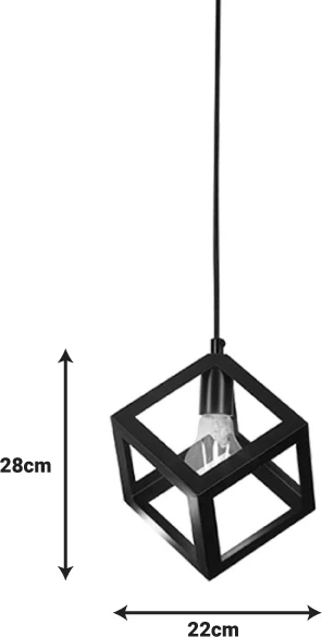 Llambë tavani Kibe, metal i zi, 22x28cm