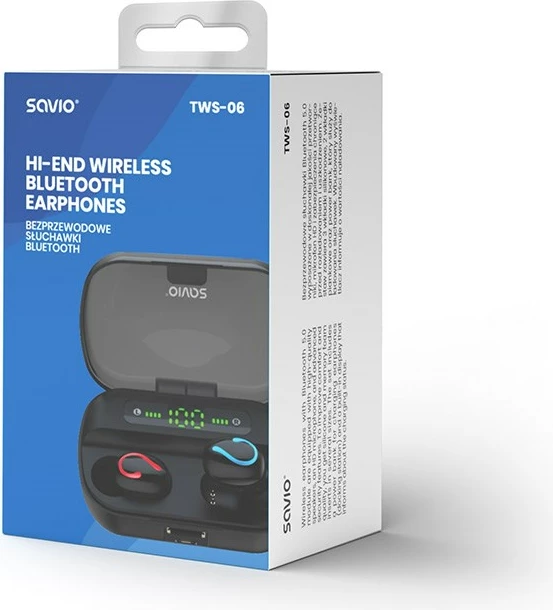Kufje me bluetooth Savio TWS-06, e zezë