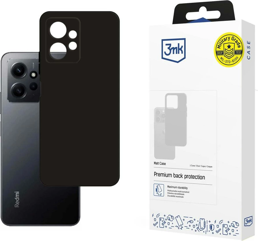 Mbështjellës për celular 3mk Matt Case për Xiaomi Redmi Note 12, i zi