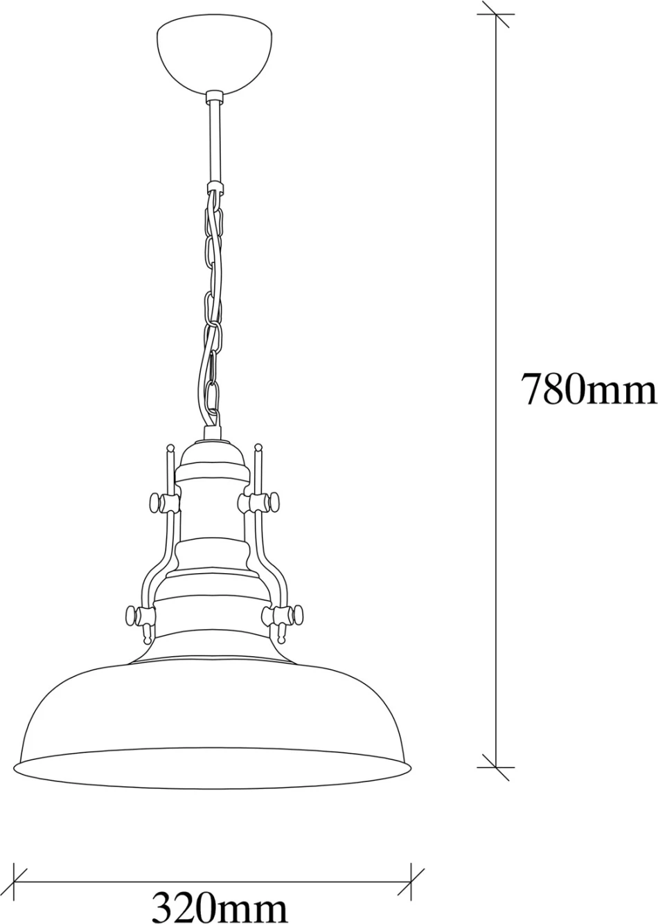 Llambë varëse metalike, ngjyrë e zezë, FH7268, 32x32x78 cm