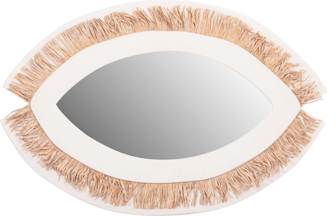 Pasqyrë muri seri SANTORINI FH4529 MDF ngjyrë e bardhë e lehtë-dekor në bezhë 81x1,8x54Hcm.