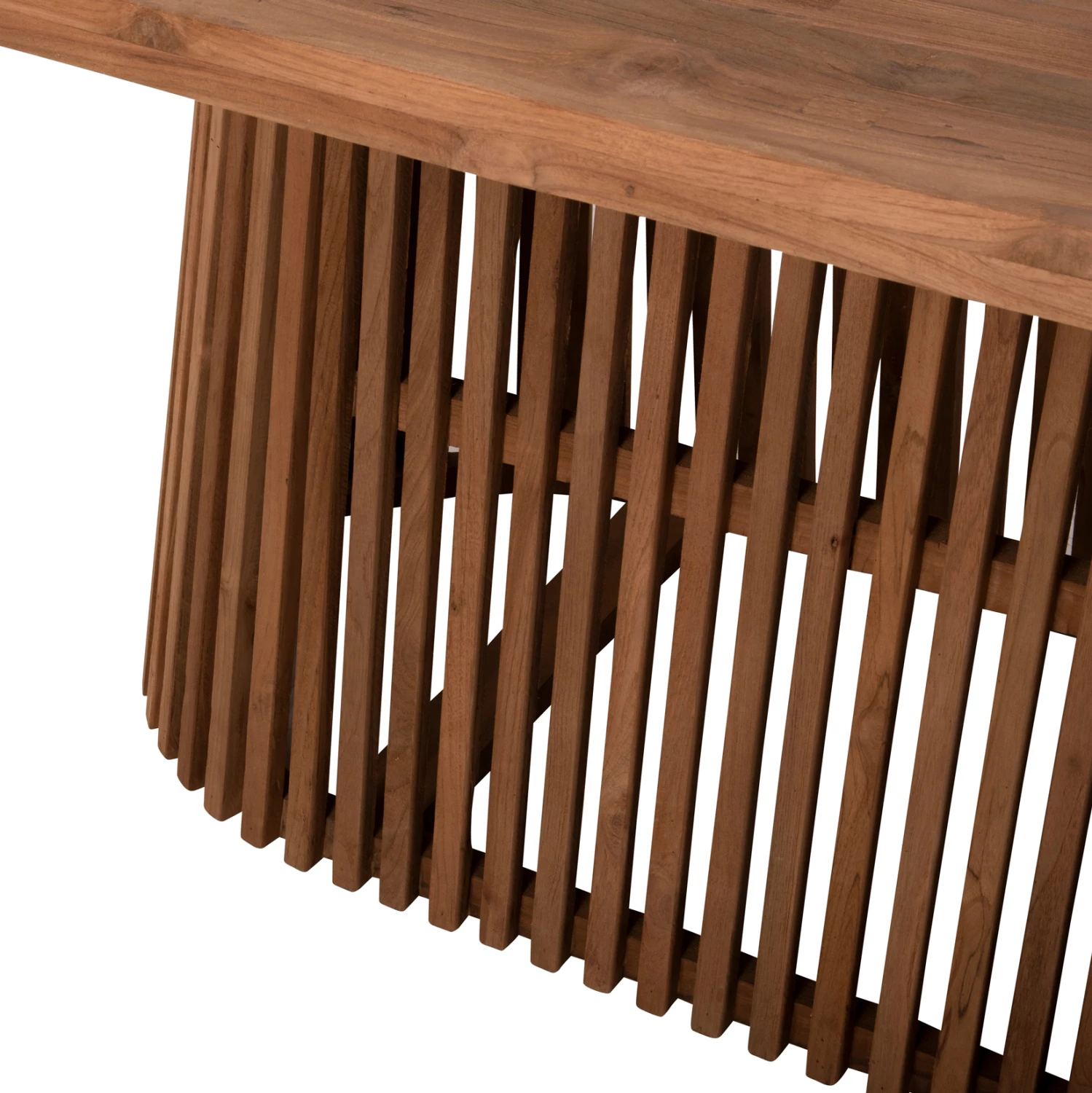 Tavolinë ngrënieje REMIK, dru tik i ricikluar, ngjyrë natyrale, 100x200x75.5 cm, sipërfaqe 4 cm