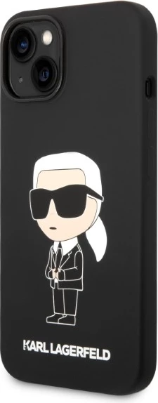 Mbështjellës Karl Lagerfeld KLHMP14MSNIKBCK për iPhone 14 Plus 6.7", silikon, MagSafe, zi