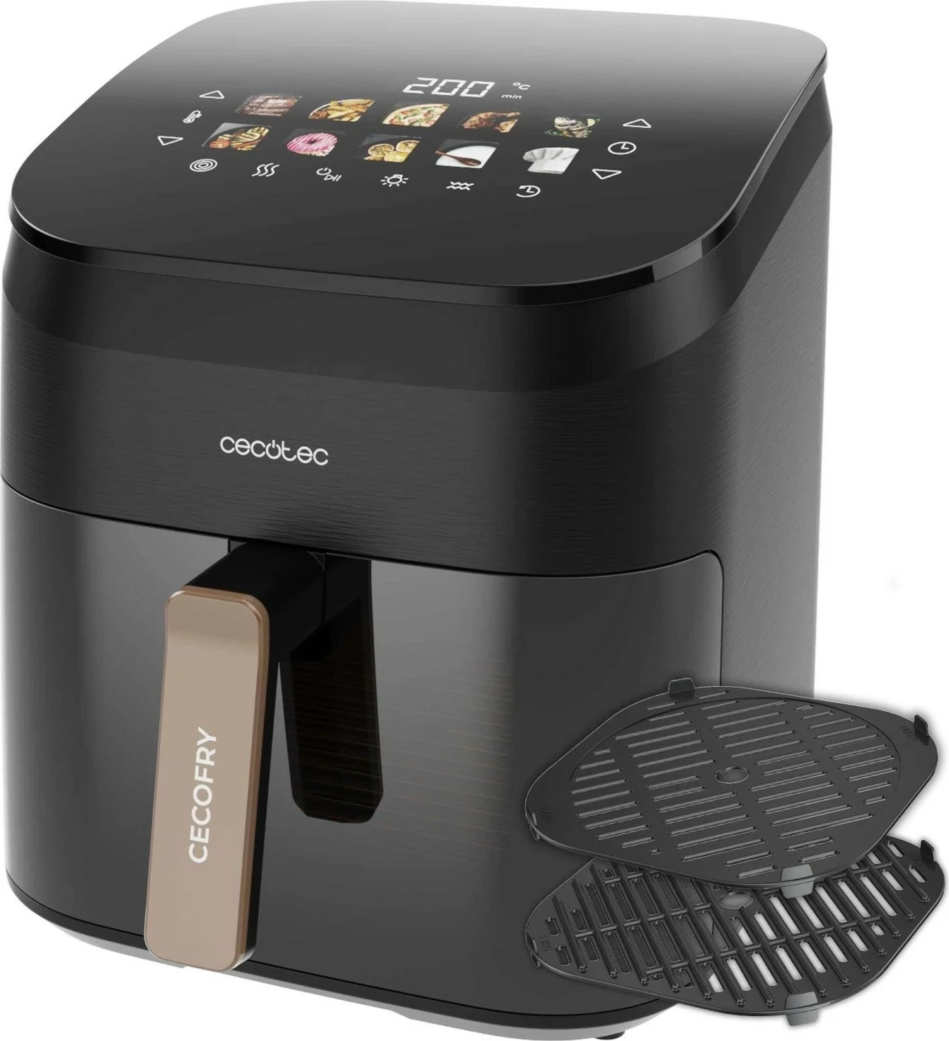 Fryer dhe grill Cecotec Cecofry&Grill Smokin' 6500, 6L, 2200W, e zezë