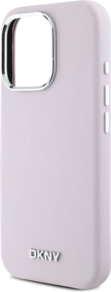 Mbështjellës DKNY Liquid Silicone Small Metal Logo MagSafe për iPhone 16 Pro Max, Rozë