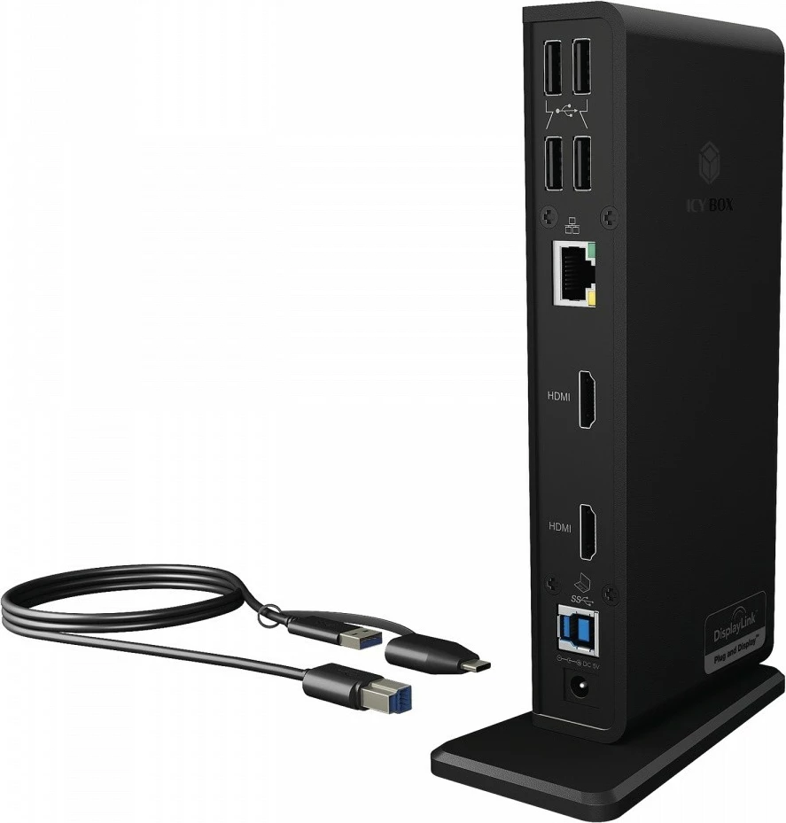 Stacion dokimi IcyBox IB-DK2251AC, 2x HDMI, 6x USB, LAN, i zi