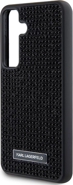 Mbështjellës Karl Lagerfeld Rhinestone Metal Logo për Samsung Galaxy S24+, i zi