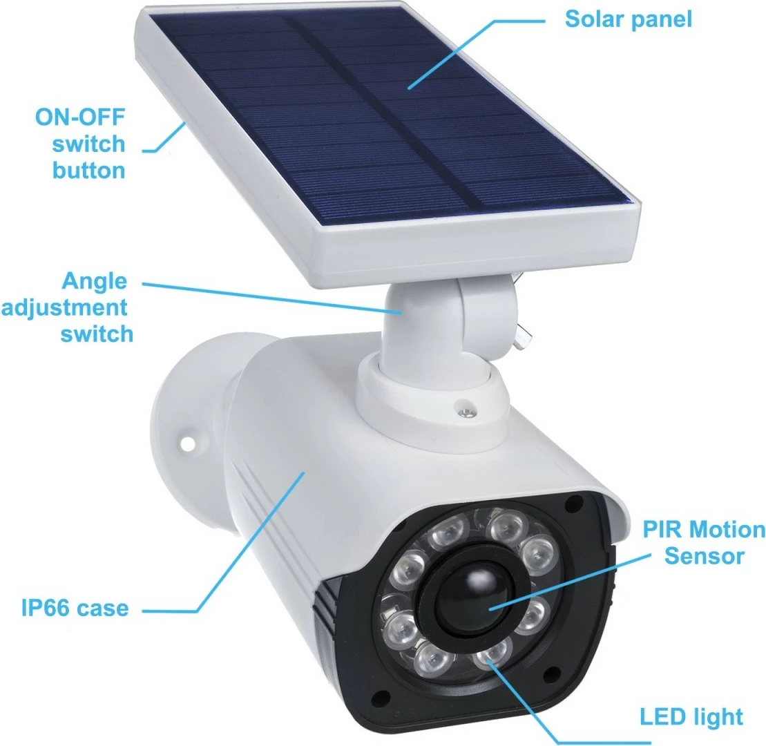Kamerë false CEE SOL1800S me panel diellor dhe LED, e bardhë
