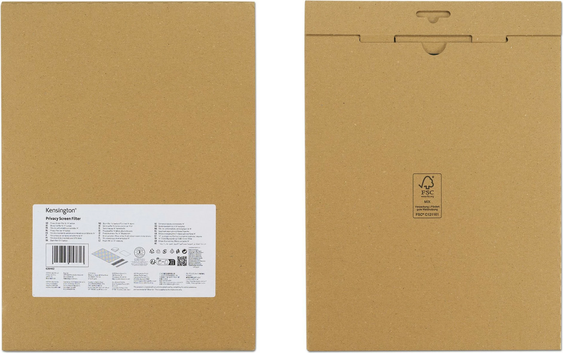 Filter privatësie Kensington, 15.6 inç, 16:9, anti-blue, anti-glare, i zi