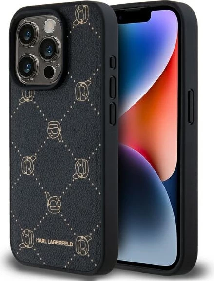 Mbështjellës Karl Lagerfeld Magsafe Karl Head për iPhone 15 Pro Max, i zi