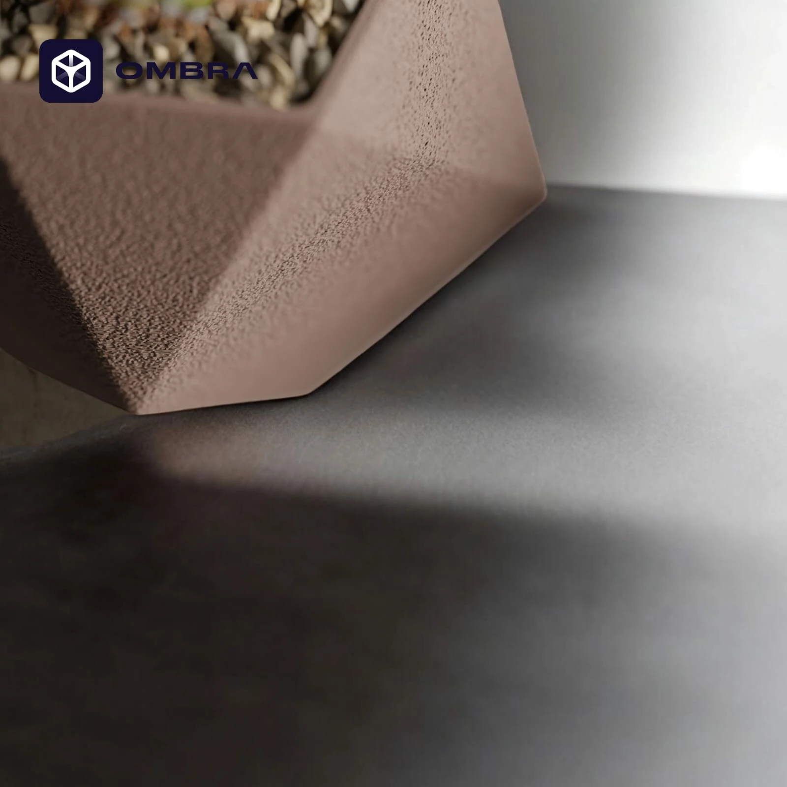 Set me 3 Vazo - Plant Pot GeoTrio (Ngjyrë kafe, hiri, gjelbërt "marble")