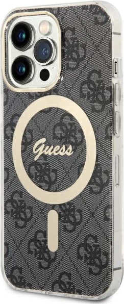 Mbështjellës Guess GUHMP13LH4STK për iPhone 13/13 Pro 6.1", MagSafe, i zi