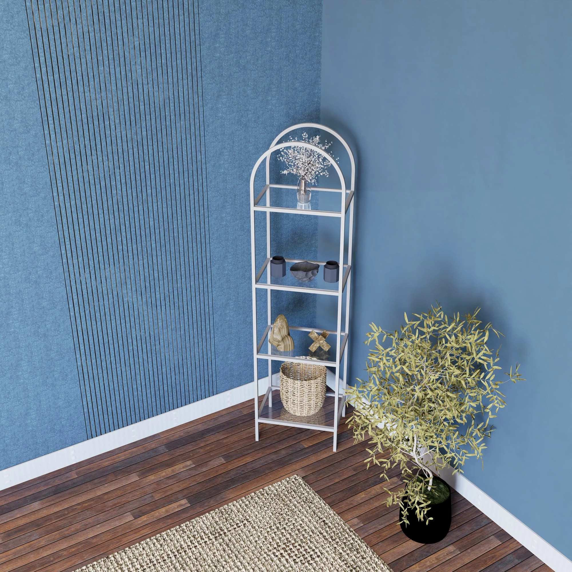 Raft librash Hanah Home, Mona 40, bardhë, fume