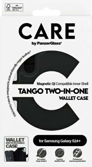 Mbështjellës PanzerGlass CARE Tango 2in1 për Samsung Galaxy S24+, i zi