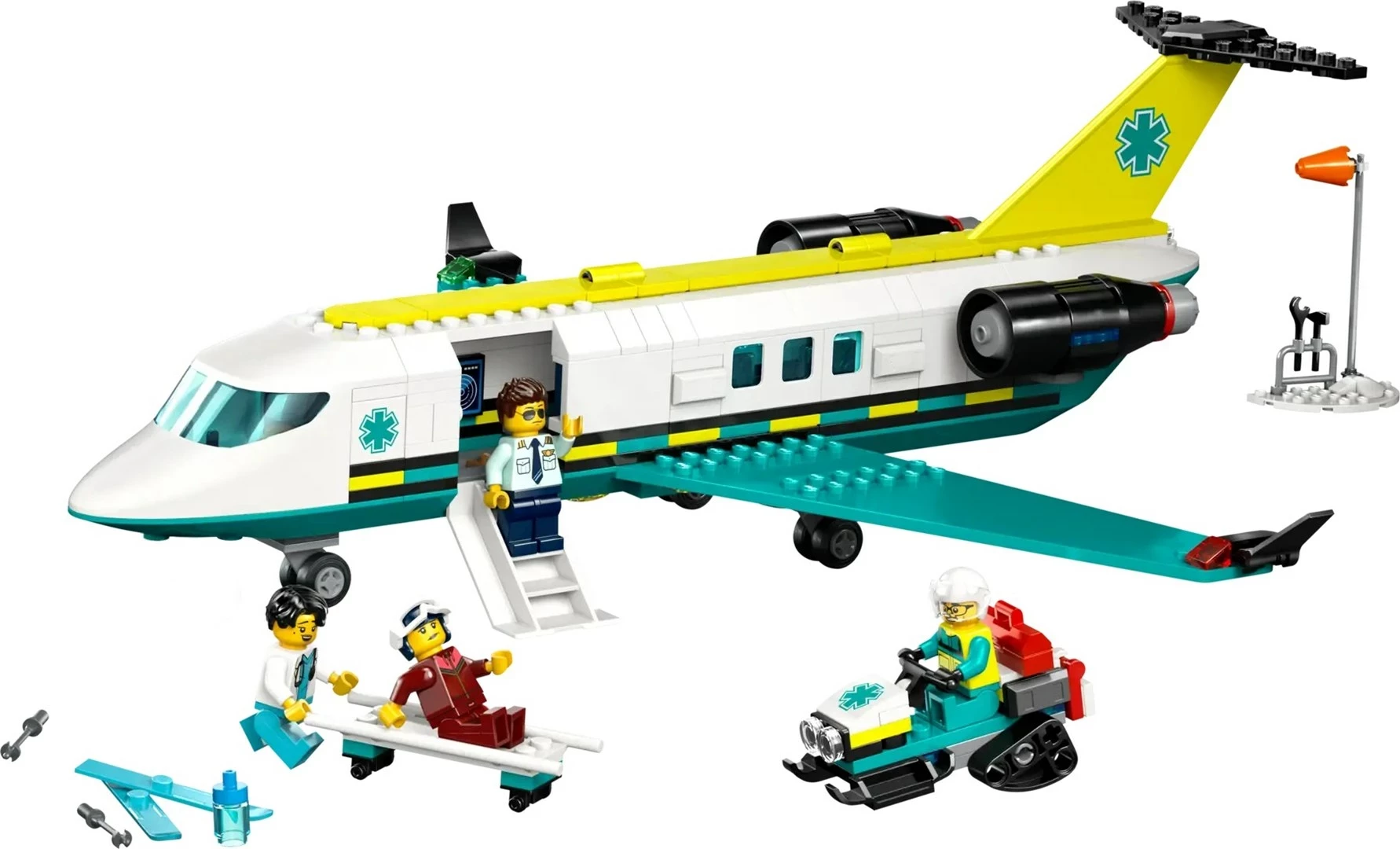 Set LEGO CITY aeroplan ambulance emergjente 60465, 4 minifigura, 6+ vjeç