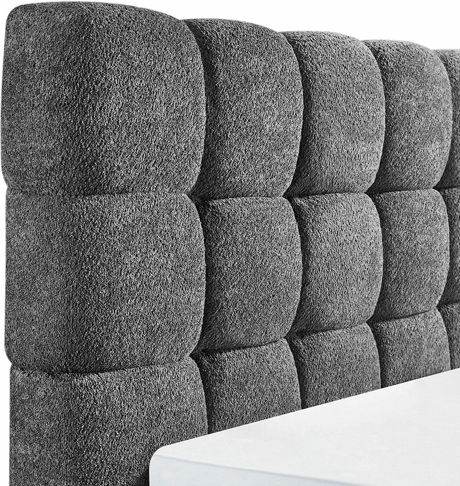 Krevat Puffy për dyshek 160x200cm, ngjyrë gri, 228x188x120